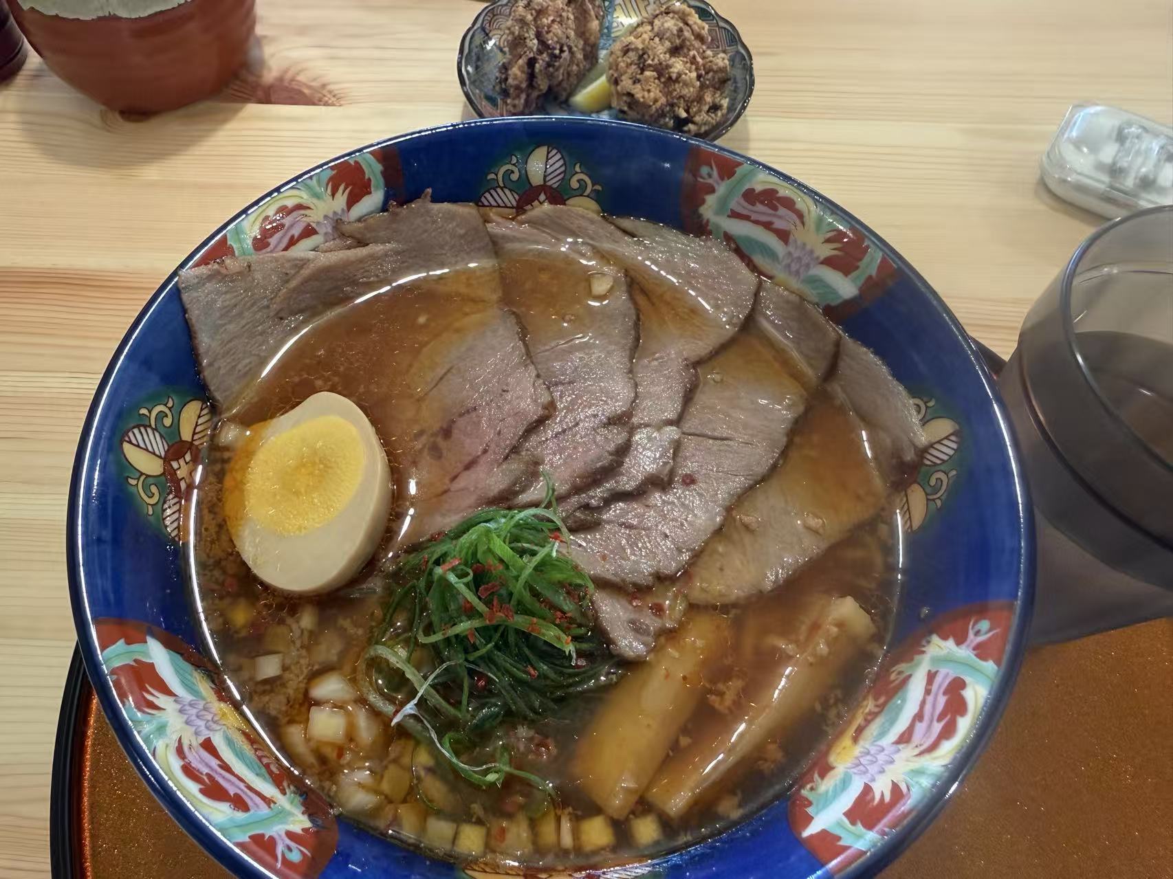 Sapporo miso ramen served in an Imari porcelain bowl